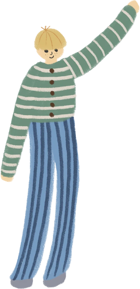 Ilustracija dječaka koji maše